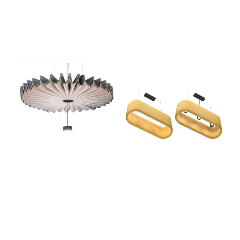 Acoustic lighting fixtures