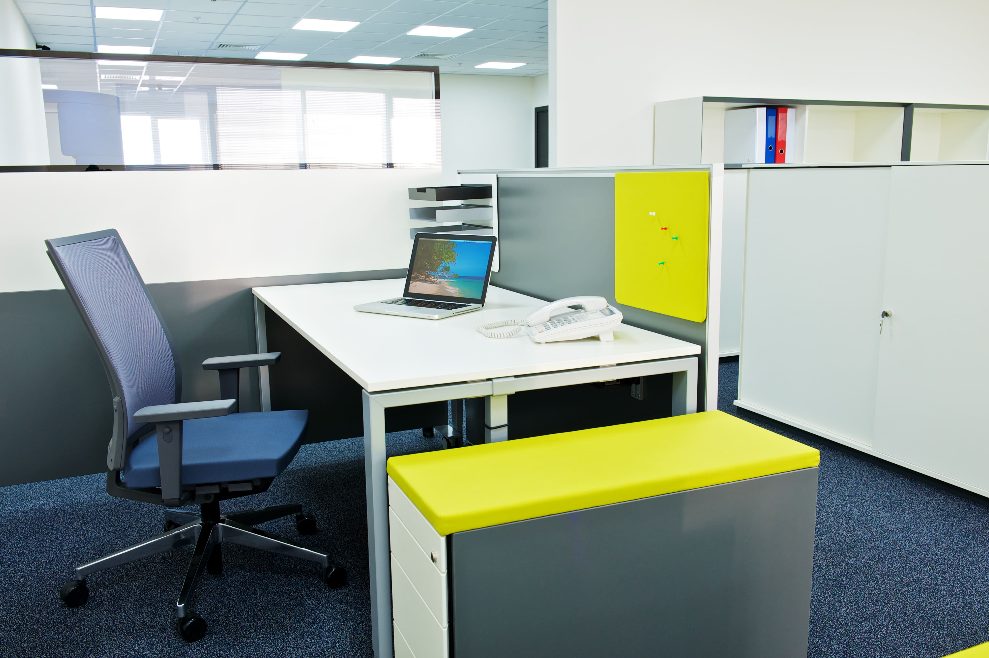 Modern office furniture setup